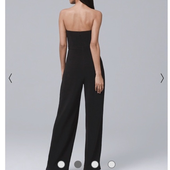 White House Black Market Strapless Split Leg Black Jumpsuit Sz 10 NWOT - Picture 2 of 11